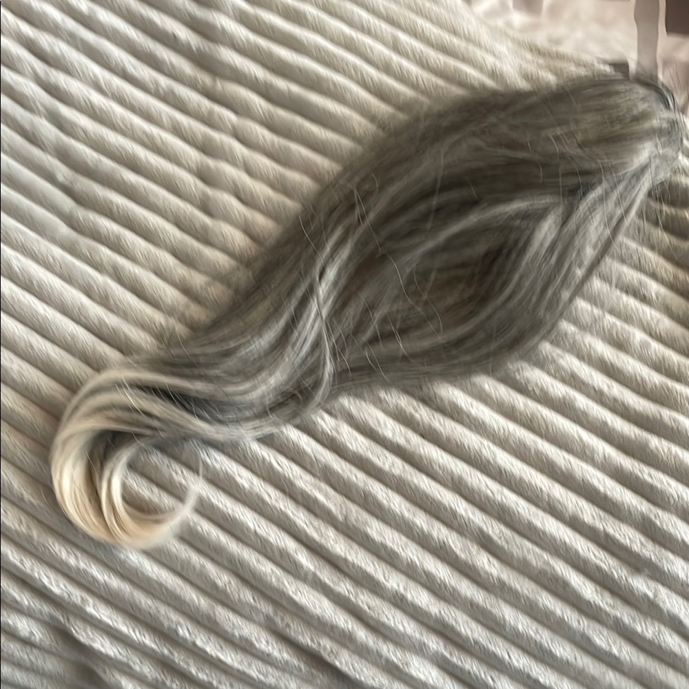 Silky Gray and White Ombre Hair Extension
